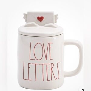 Rae Dunn Valentine's Day Valentines Coffee Tea Mug with Topper Lid, NWT